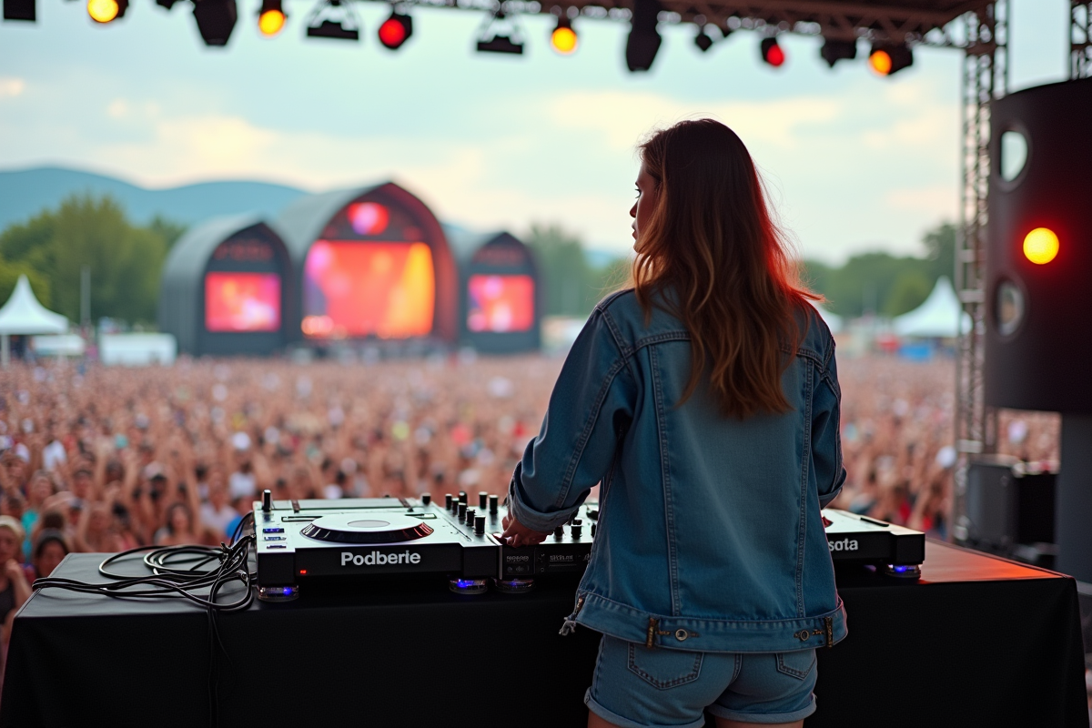 DJ femme en style décontracté lors d