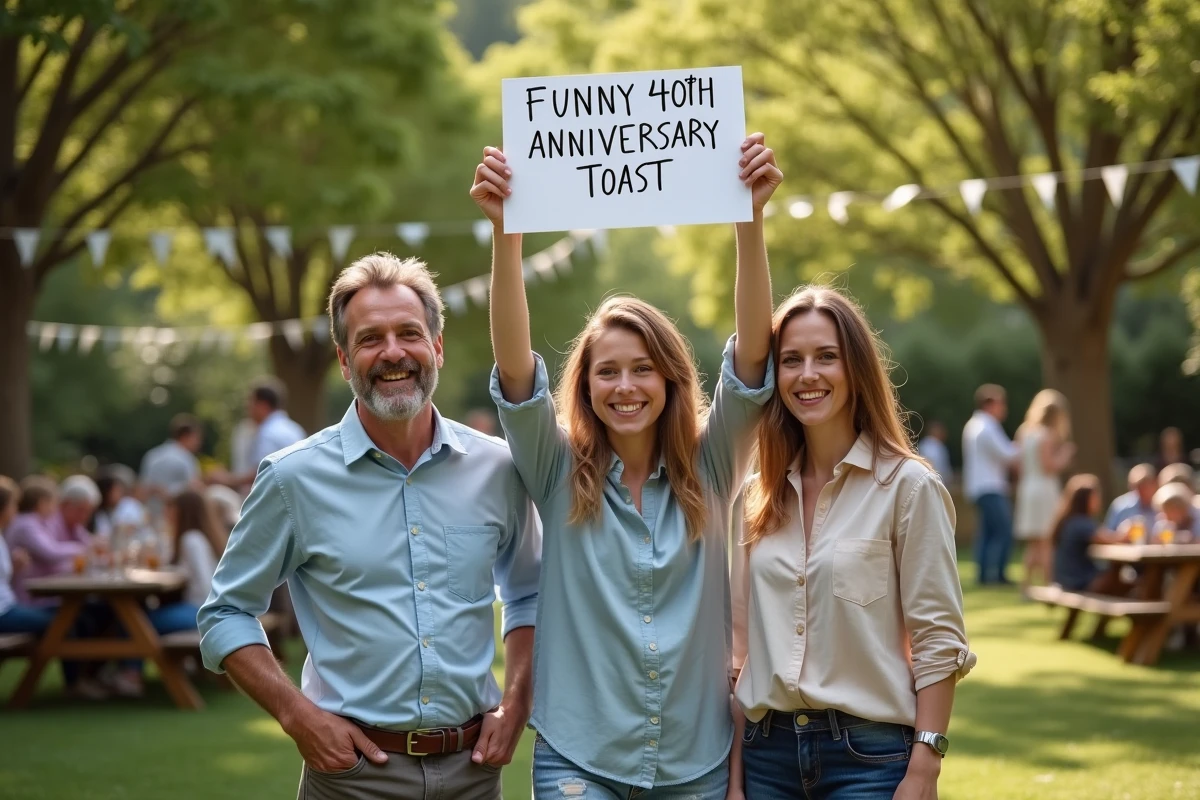 Freres et soeurs avec toast anniversaire 40 ans